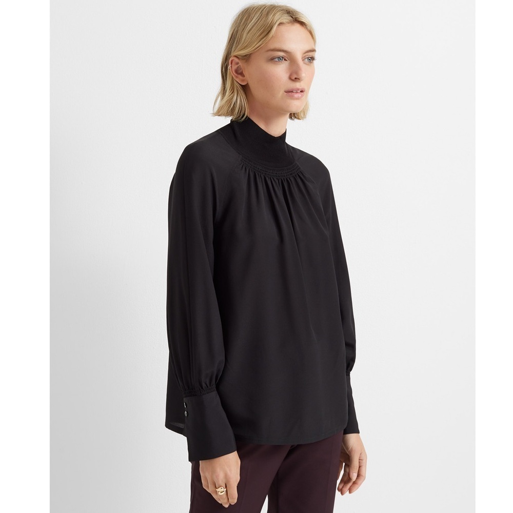 NWT Club Monaco Rib-Neck Blouse